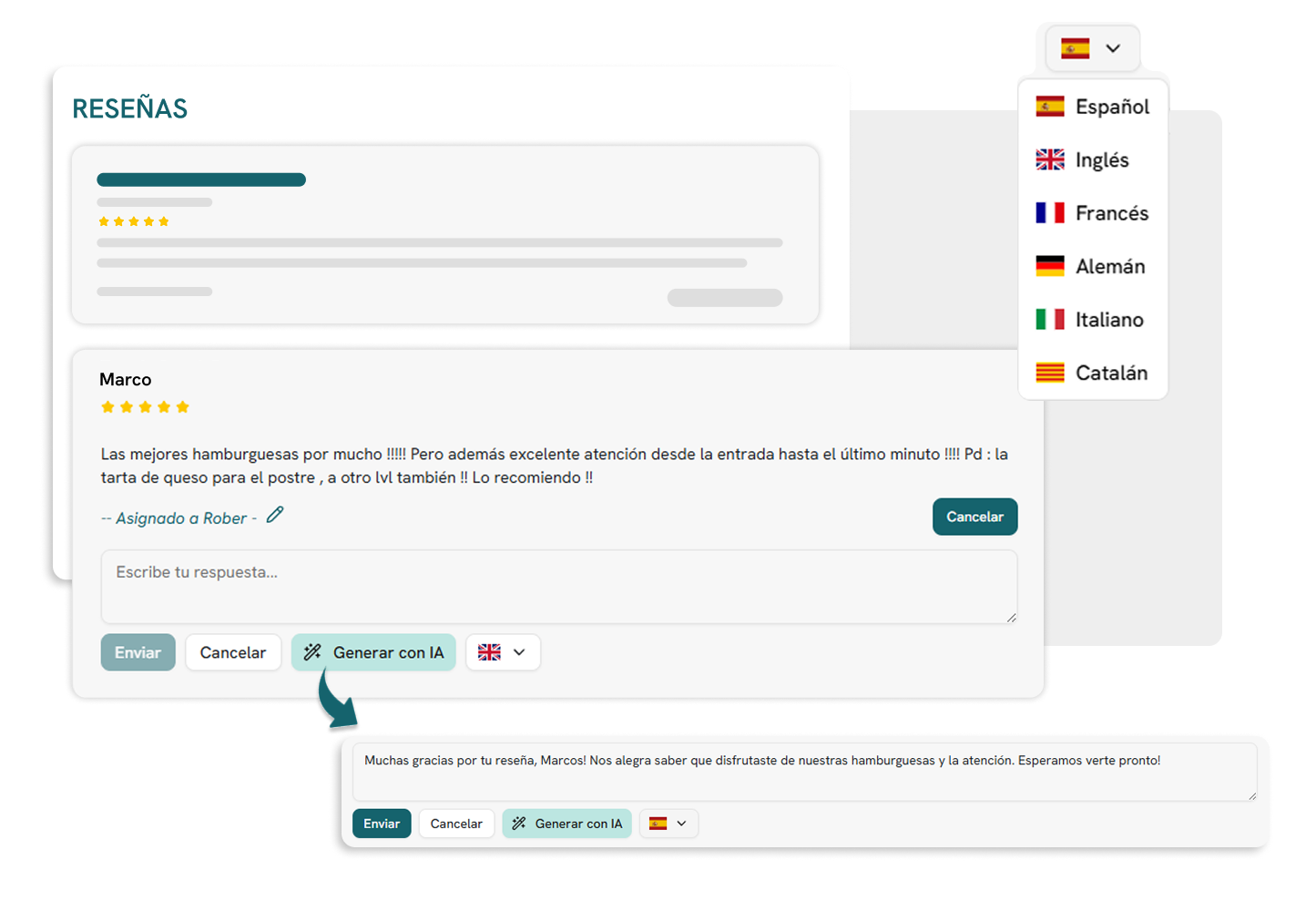 Gestión Automatizada <br> de Reseñas 